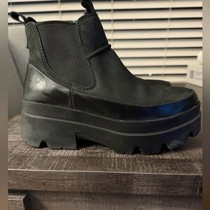 Black Women's Platform ankle boots pull on